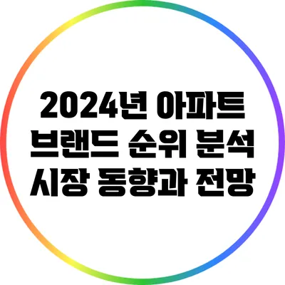 2024년 아파트 브랜드 순위 분석: 시장 동향과 전망