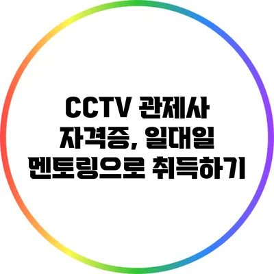 CCTV 관제사 자격증, 일대일 멘토링으로 취득하기