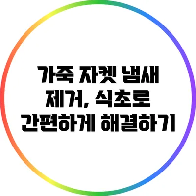 가죽 자켓 냄새 제거, 식초로 간편하게 해결하기