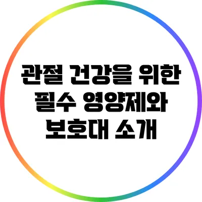 관절 건강을 위한 필수 영양제와 보호대 소개