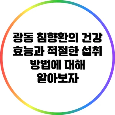 광동 침향환의 건강 효능과 적절한 섭취 방법에 대해 알아보자