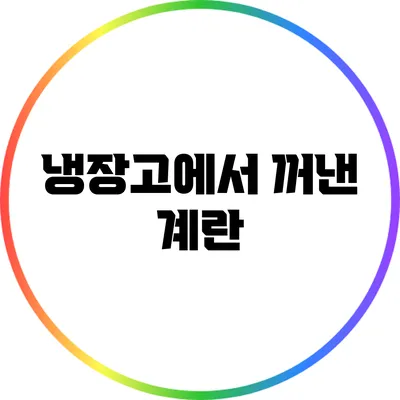 냉장고에서 꺼낸 계란
