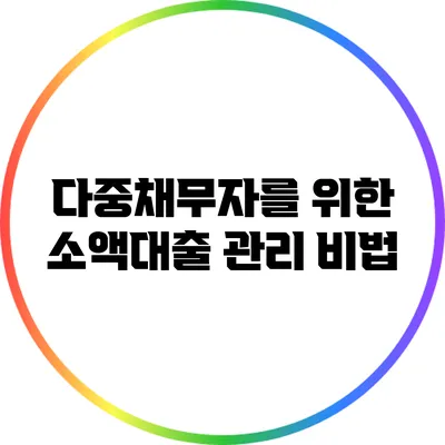 다중채무자를 위한 소액대출 관리 비법