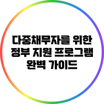 다중채무자를 위한 정부 지원 프로그램 완벽 가이드