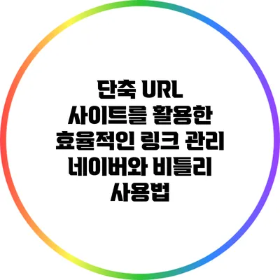 단축 URL 사이트를 활용한 효율적인 링크 관리: 네이버와 비틀리 사용법