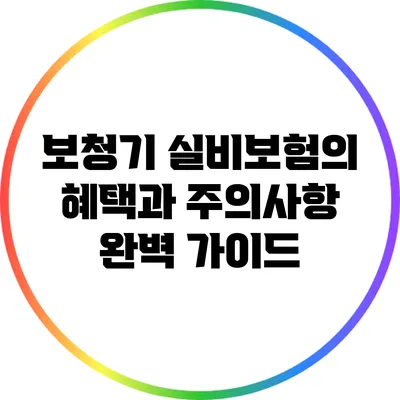 보청기 실비보험의 혜택과 주의사항 완벽 가이드