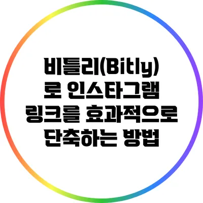 비틀리(Bitly)로 인스타그램 링크를 효과적으로 단축하는 방법