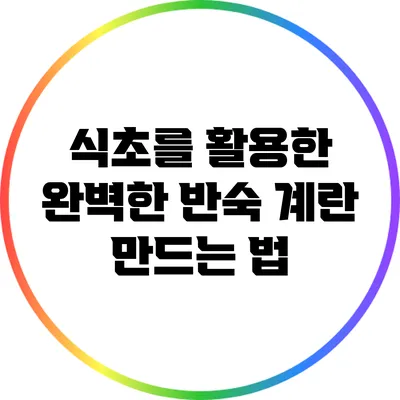식초를 활용한 완벽한 반숙 계란 만드는 법