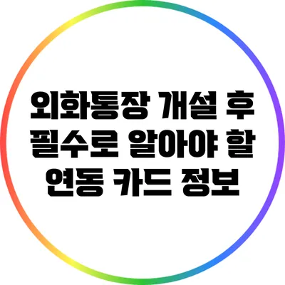 외화통장 개설 후 필수로 알아야 할 연동 카드 정보