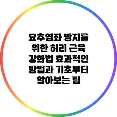 요추염좌 방지를 위한 허리 근육 강화법: 효과적인 방법과 기초부터 알아보는 팁