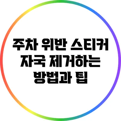 주차 위반 스티커 자국 제거하는 방법과 팁