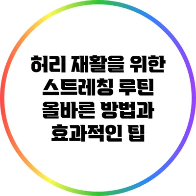 허리 재활을 위한 스트레칭 루틴: 올바른 방법과 효과적인 팁