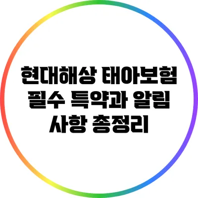 현대해상 태아보험 필수 특약과 알림 사항 총정리