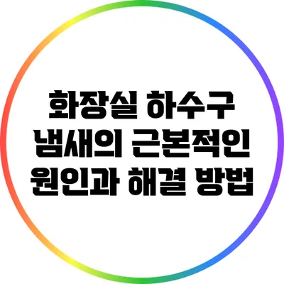 화장실 하수구 냄새의 근본적인 원인과 해결 방법