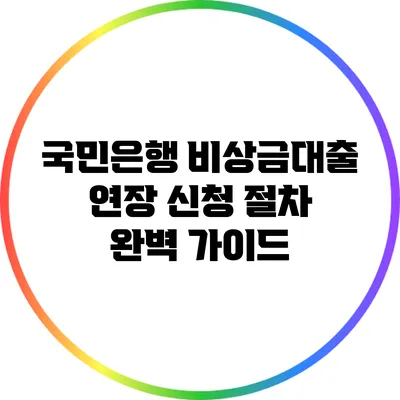 국민은행 비상금대출 연장 신청 절차 완벽 가이드