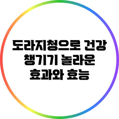 도라지청으로 건강 챙기기: 놀라운 효과와 효능