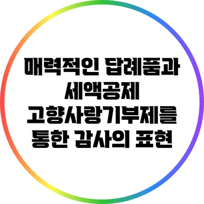 매력적인 답례품과 세액공제 고향사랑기부제를 통한 감사의 표현