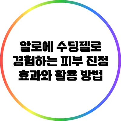 알로에 수딩젤로 경험하는 피부 진정 효과와 활용 방법