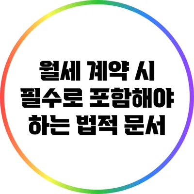 월세 계약 시 필수로 포함해야 하는 법적 문서