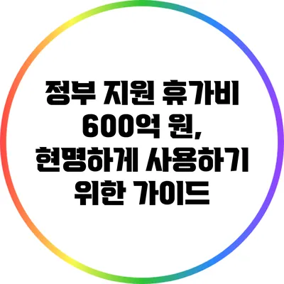 정부 지원 휴가비 600억 원, 현명하게 사용하기 위한 가이드