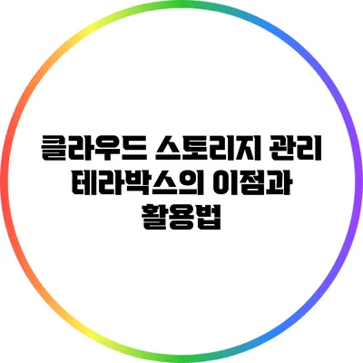 클라우드 스토리지 관리 테라박스의 이점과 활용법