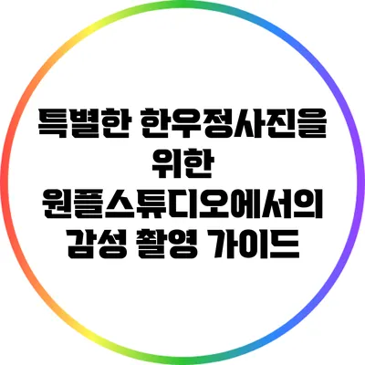 특별한 한우정사진을 위한 원플스튜디오에서의 감성 촬영 가이드