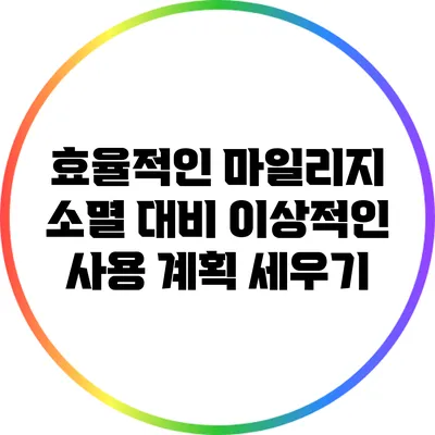 효율적인 마일리지 소멸 대비: 이상적인 사용 계획 세우기