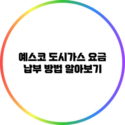 예스코 도시가스 요금 납부 방법 알아보기